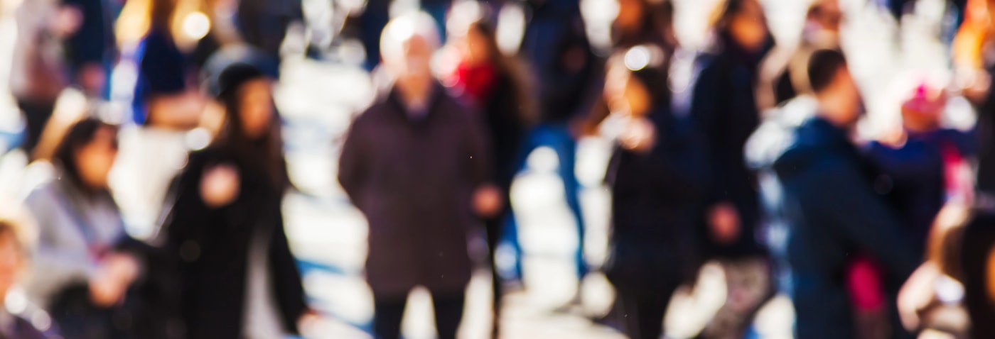 crowd walking Dayton